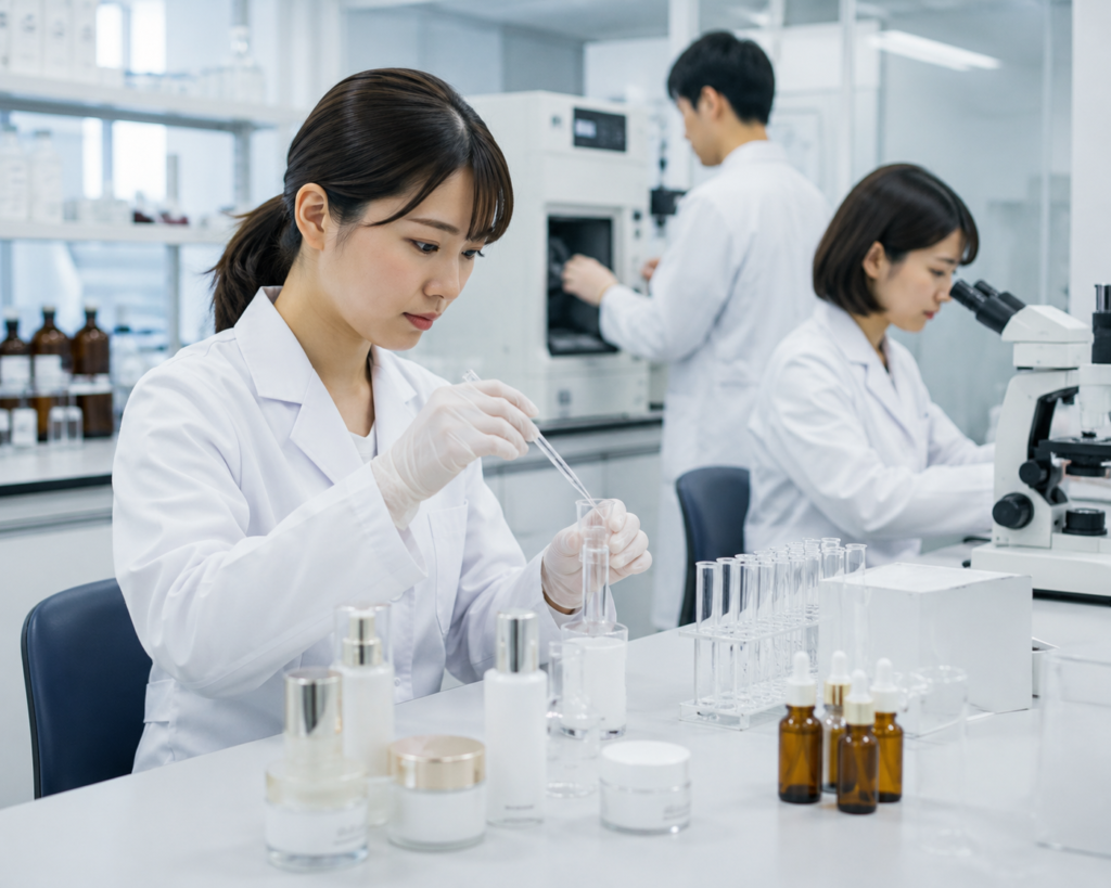 化粧品の安全性を確認する研究のイメージ