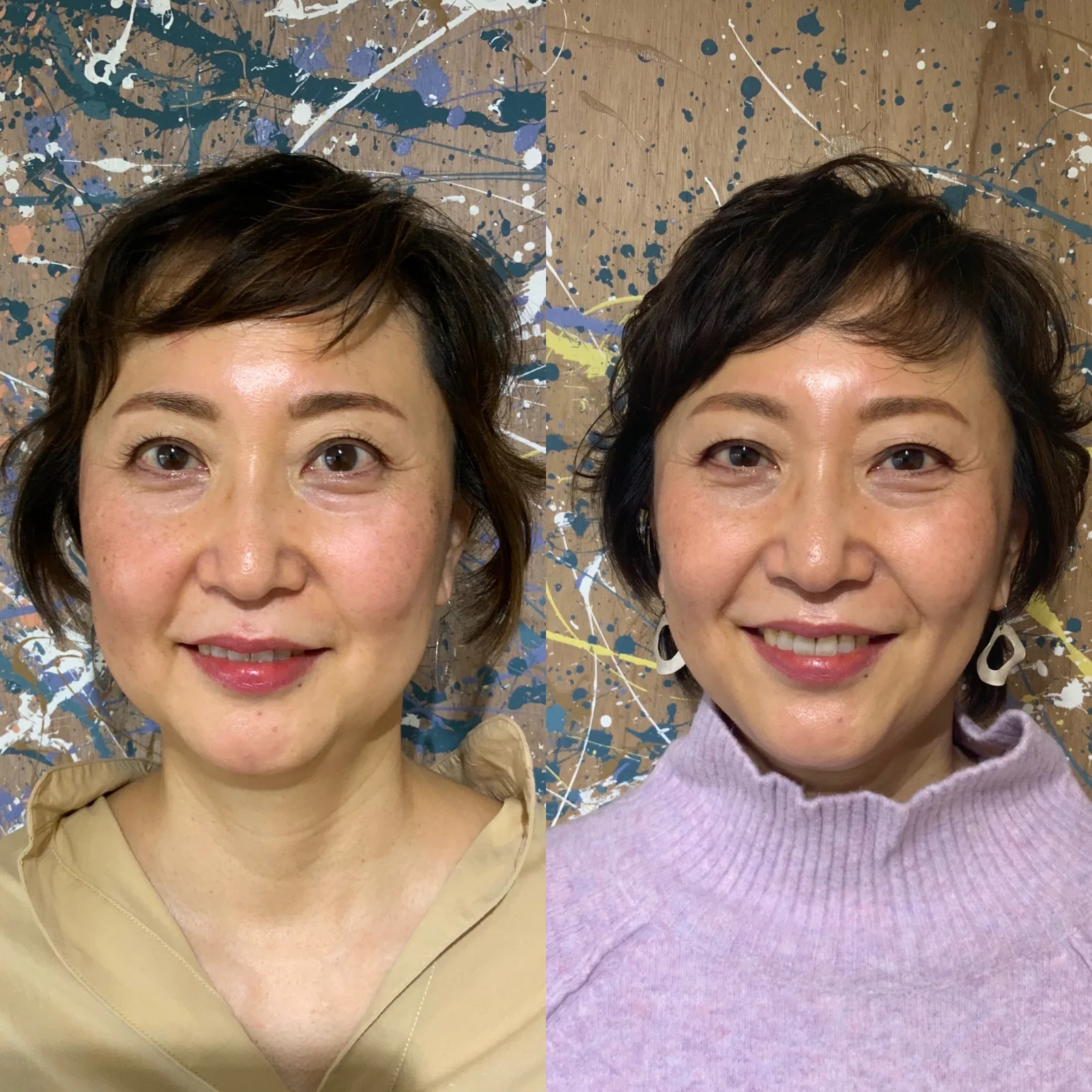 パーソナル3か月レッスン受講者のビフォーアフター写真（Aさま・54歳）