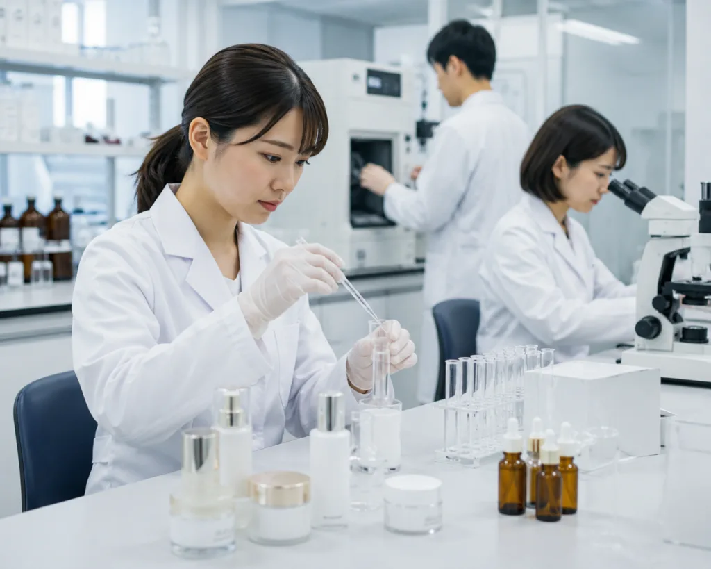 化粧品の安全性を確認する研究のイメージ